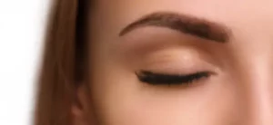A close up of a woman's eyebrows after microblading in Grand Rapids.